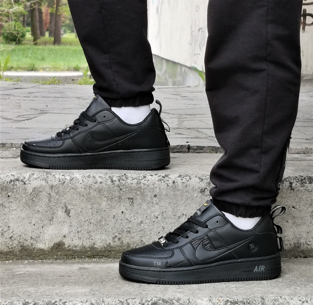 Кроссовки Nike Черные Мужские Кожаные Найк Форсы (размеры: 41,42,43,44,45) Видео Обзор Днепр - изображение 3