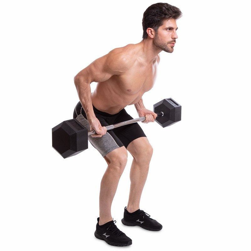 Штанга фіксована пряма гумова Record 6230-45 довжина 95 см 45 кг Київ - фото 8