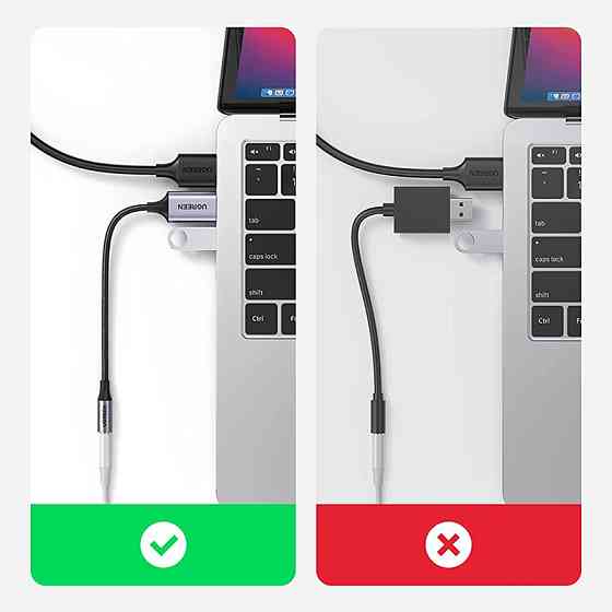 Звукова карта USB AUX jack, TRRS (Mic + Ear) KT0210 25 СМ Ugreen Чорна CM477 Винница