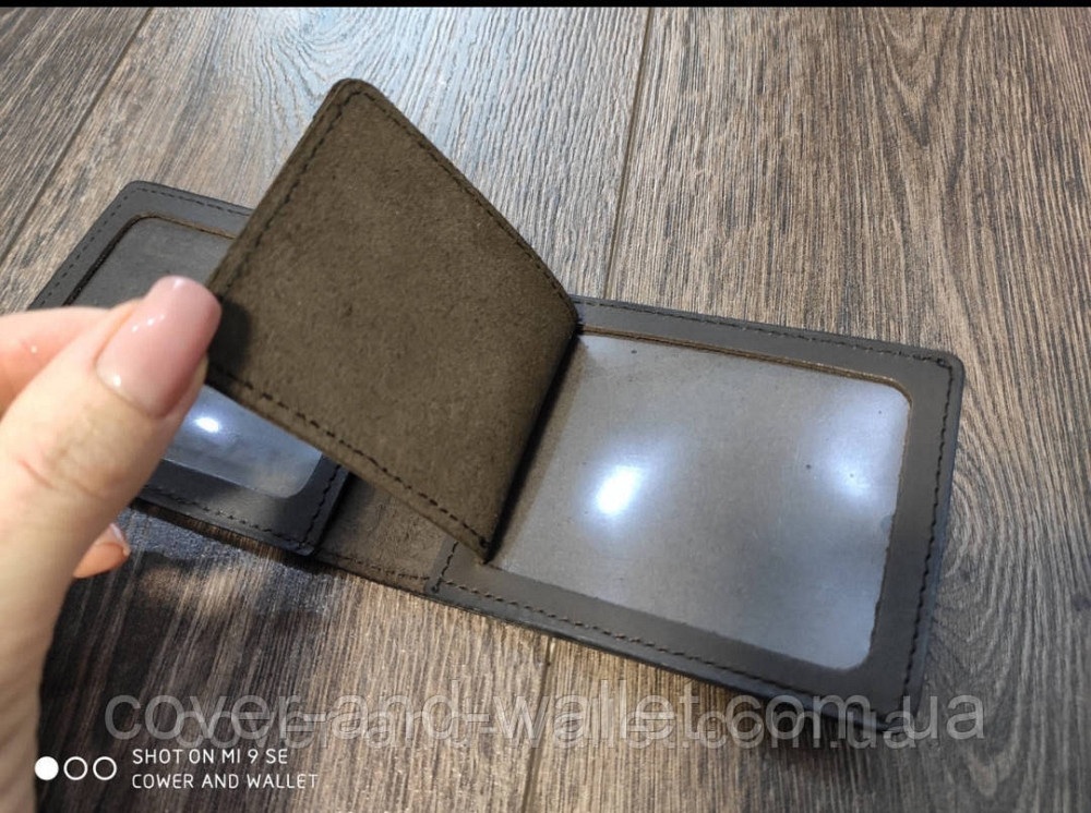 Шкіряна обкладинка СБУ з додатковою кишенею коричневого кольору Київ - фото 7