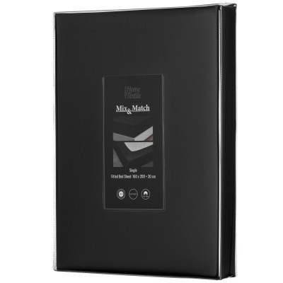 Простынь Ardesto на резинке Mix&Match Premium, 100% хлопок, сатин черный 180х200+30 см (ART1820FSL) Винница - изображение 7