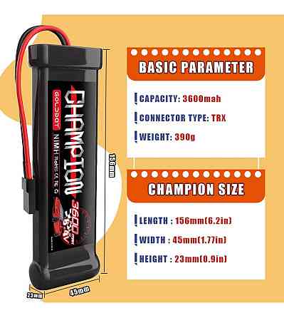 GOLDBAT 8.4V 3600mAh NIMH акумулятор з Tamiya роз'ємом для RC авто, бота та баггі Київ