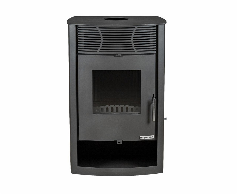 Печь-камин на дровах Hosseven Denice 7,5 кВт стальная буржуйка с чугунной топкой панорамное стекло верхний дымоход Тернополь - изображение 2