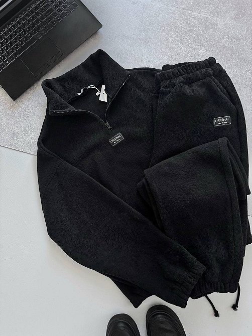 Женский повседневный костюм из плотного флиса полар. Черный, 46/48 Одесса - изображение 10