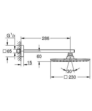 Верхній душ з настінним кронштейном Grohe Rainshower Allure (26064000) Київ