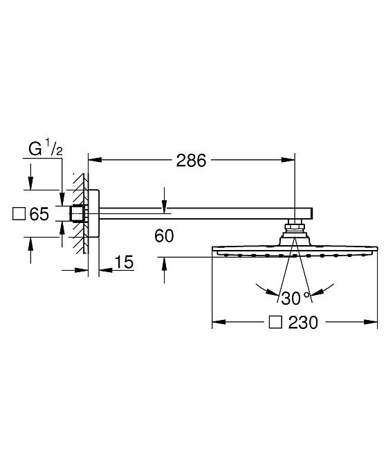 Верхній душ з настінним кронштейном Grohe Rainshower Allure (26064000) Київ - фото 2