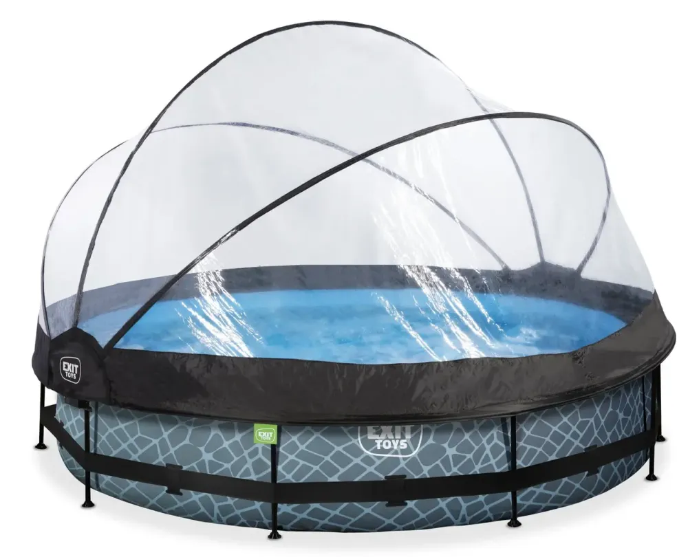Бассейн EXIT круглый с куполом 360 х 76 см в цвете Stone Київ - фото 10