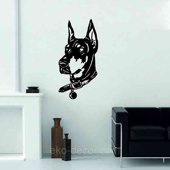Декоративное настенное Панно «Доберман», Декор на стену 110*54 см, Черный Киев