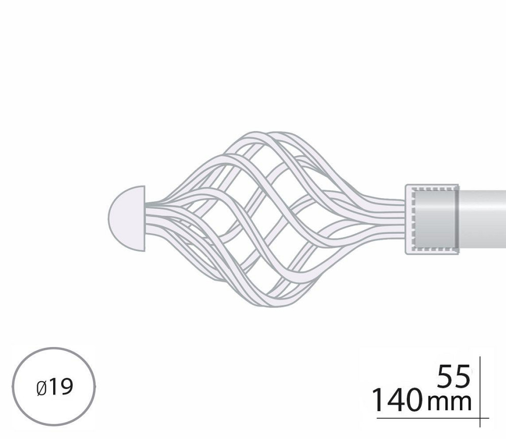 Закінчення для карнизу Orvit АРЕЗО 19 мм ЧОРНИЙ ОКСАМИТ Львов - изображение 2