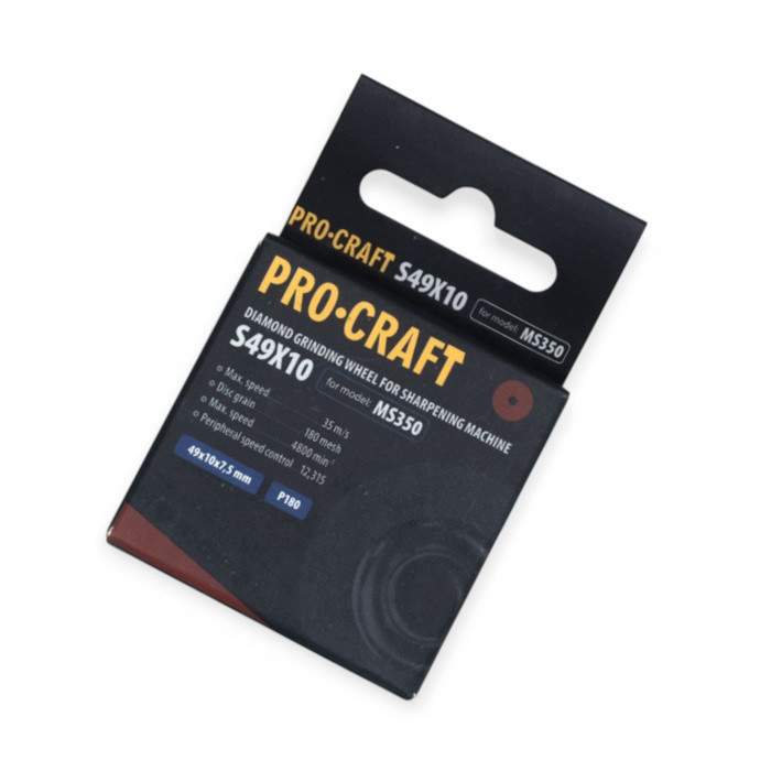 Круг точильный алмазный 10х7,5х49мм 4800 об/мин, зернистость P180 для MS350 Procraft Мукачево - изображение 1