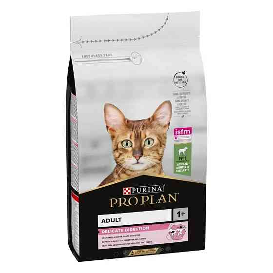 Сухой корм PRO PLAN Adult 1+ Delicate Digestion для взрослых кошек с чувствительным пищеварением и требовательных к еде, с ягненком, 1.5 кг Киев