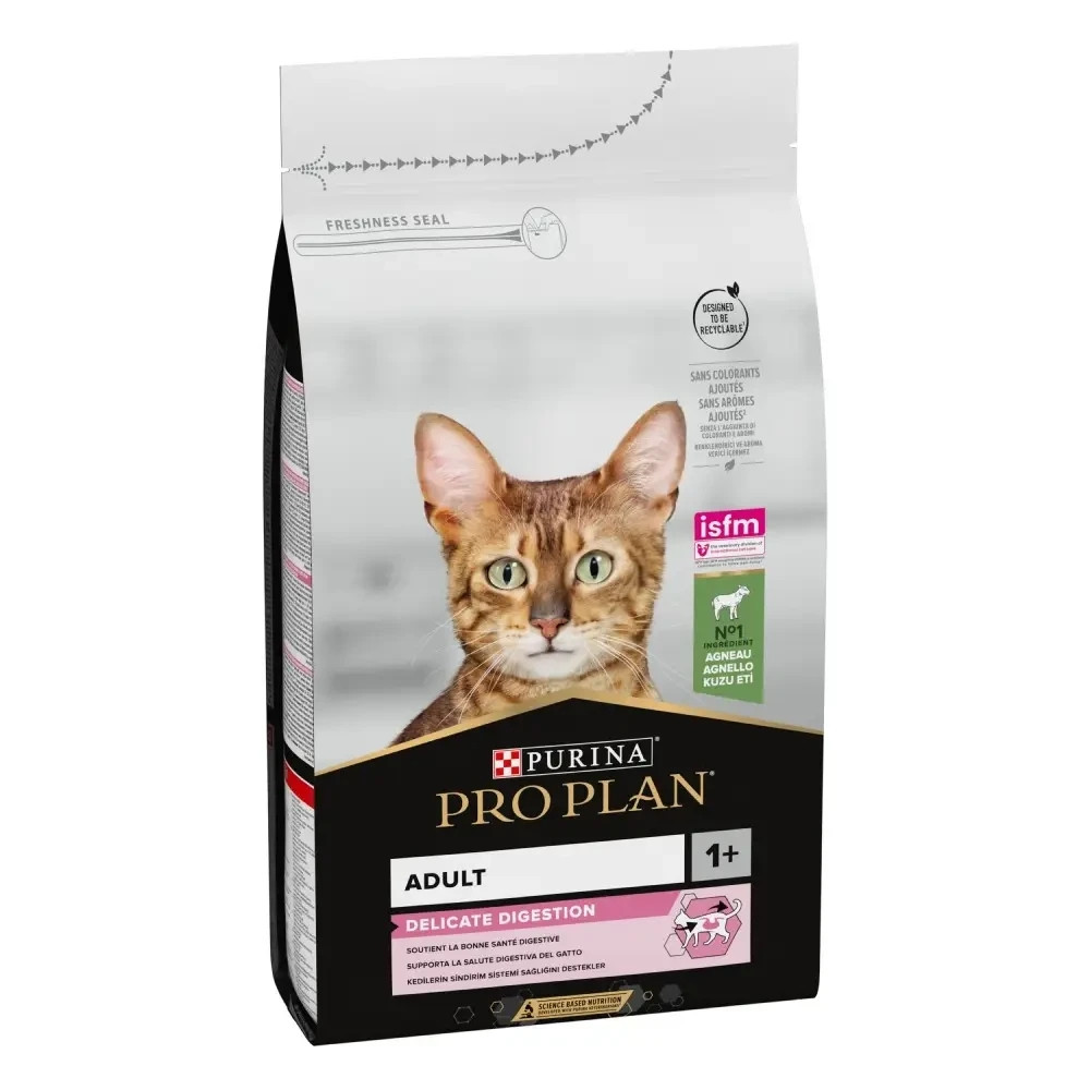 Сухой корм PRO PLAN Adult 1+ Delicate Digestion для взрослых кошек с чувствительным пищеварением и требовательных к еде, с ягненком, 1.5 кг Киев - изображение 2
