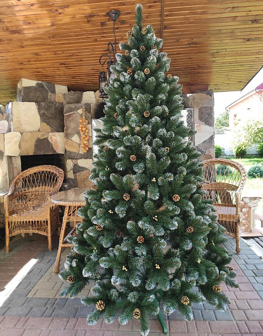 Елка искусственная новогодняя «Кармен золото» с шишками и жемчугом 1.5 / 1.8 / 2 / 2.2 м Киев - изображение 1