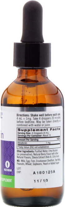 Мелатонін рідкий 1 мг Natrol Liquid Melatonin 60 мл зі смаком ягід Київ - фото 2