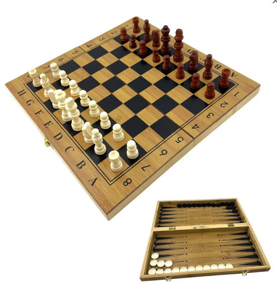 Шахи шашки нарди 3 в 1 дерев'яні Київ - фото 1