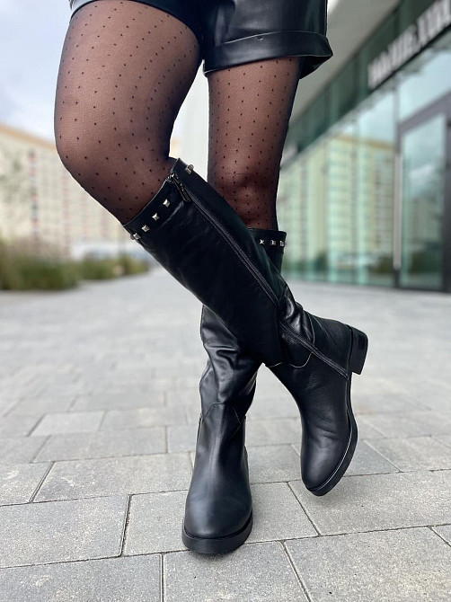 Nivelle Чоботи жіночі демісезонні весна-осінь на низькому ходу чорні з натуральної шкіри 5464/2 Коломыя - изображение 10