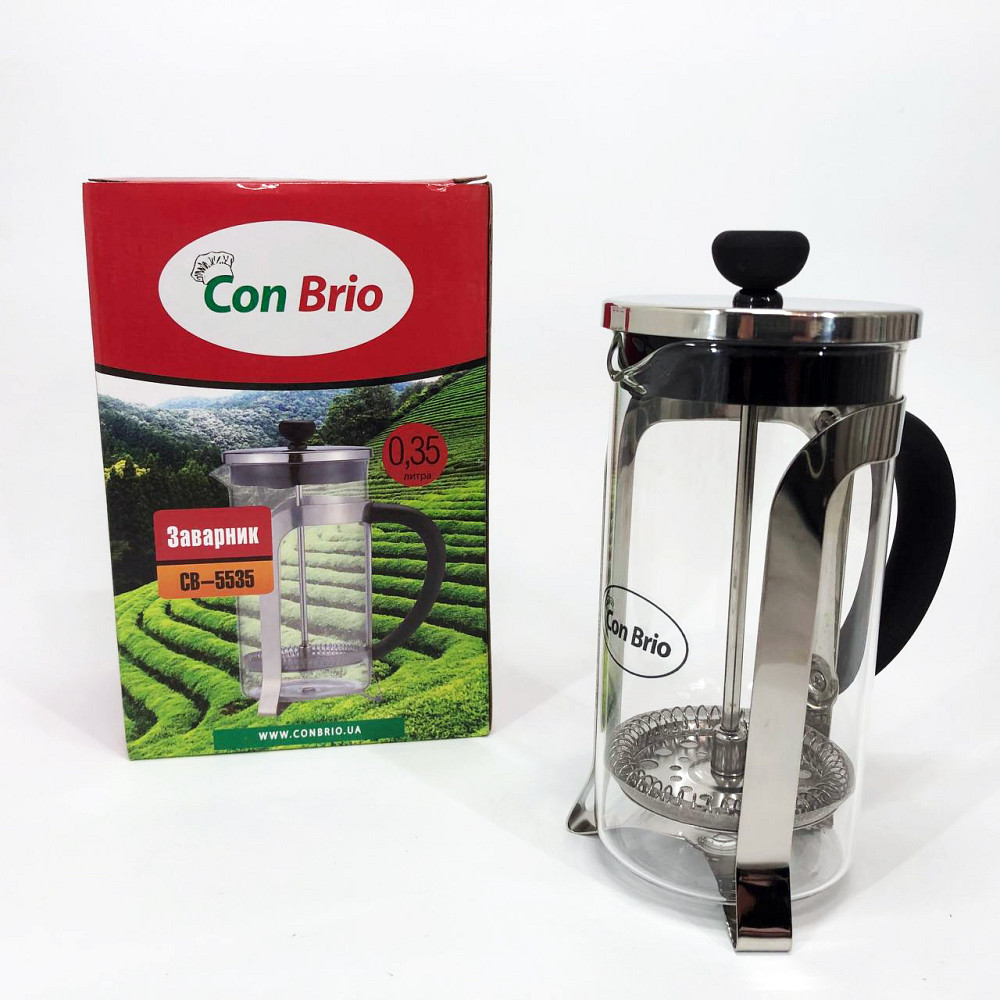 Френч-пресс из качественого материала Con Brio CB-5535 350 мл, Качественный заварочный чайник с прессом EV-34 Львов - изображение 3