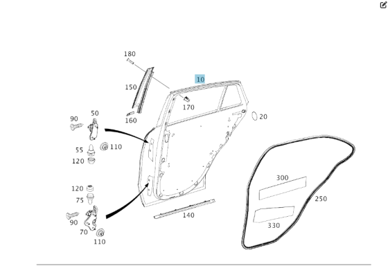 Mercedes-Benz  A2927305101 Задні ліві двері GLE Coupe C292 Одеса