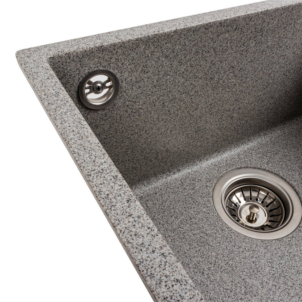 Гранітна мийка для кухні Platinum 4040 RUBA матовий сірий Коломыя - изображение 4