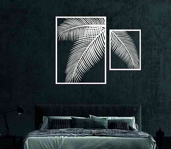 Декоративное настенное Панно «Пальма» Декор на стену 70*91 см, Белый Киев