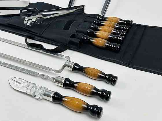 Набір шампурів у м'якому чохлі з міцного матеріалу приМЕР HAPPY DAYS для шашлику Подарунковий набір шампурів Тернопіль