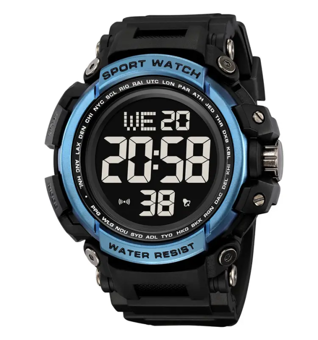 Годинник чоловічий наручний спортивний Skmei 2422 (Чорний з синім) Вінниця - фото 1