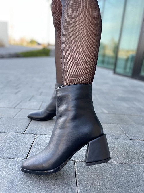 SANTINI Черевики жіночі SANTINI чорні натуральна шкіра висота 14см каблук 6см (974942-11) Коломия - фото 1