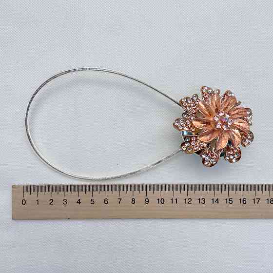 Магніти для штор та гардин "Flowers" набір 2 шт Персиковий (81-197) Київ