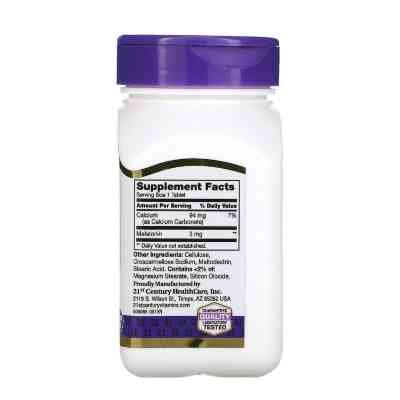 Витаминно-минеральный комплекс 21st Century Мелатонин, 3 мг, Melatonin, 90 таблеток (CEN-21240) Винница