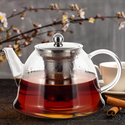 Заварник 1500мл зі з'ємним ситечком скло/нержавіюча сталь 0784L KAMILLE Житомир - фото 6