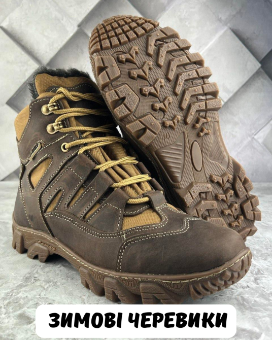 Військові зимові чоловічі черевики на хутрі тактичні шкіряні зимові черевики взуття військове зимове WAR Львів - фото 8