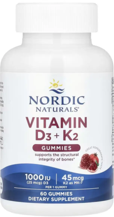Вітамін D3 і K2 Nordic Naturals Vitamin D3 + K2 60 жов таб гранат Київ