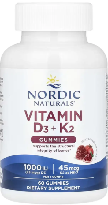 Витамин D3 и K2  Nordic Naturals Vitamin D3 + K2 60 жев таб гранат Киев - изображение 1
