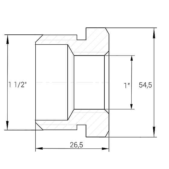 Футорка 1 1/2″х1″НВ никелированная NF753S OPTIMUM Киев