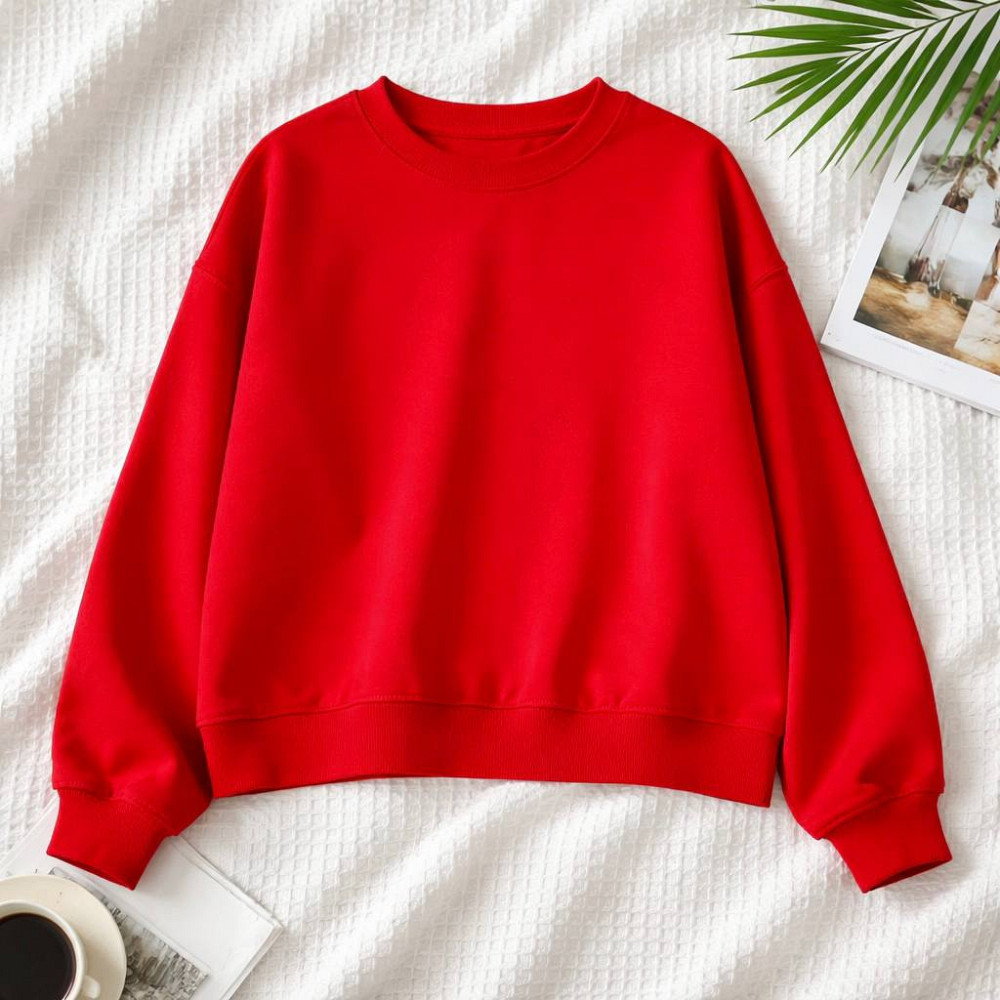 Світшот жіночий A-N 30070-1 базовий оверсайз однотонний, червоний, one size Київ - фото 10