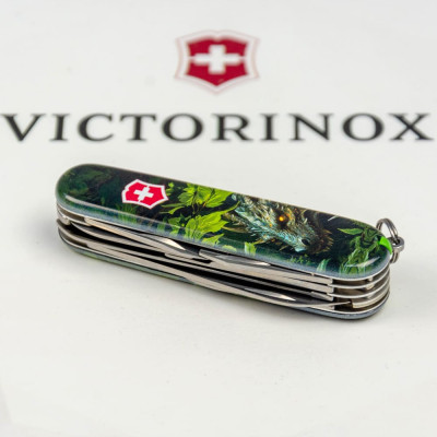 Нож Victorinox Huntsman Zodiac 91 мм Зелений дерев'яний дракон (1.3713.3_Z3240p) Винница - изображение 12