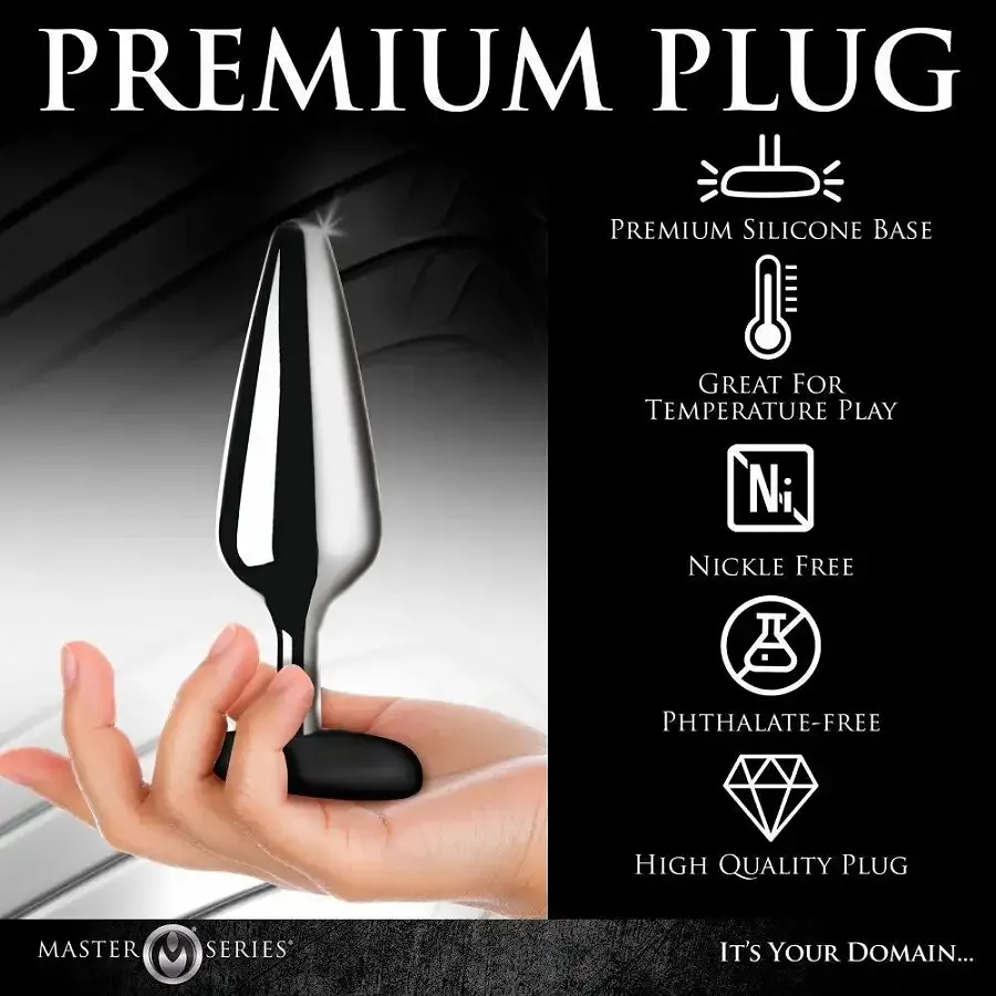 Анальна пробка Master Series Butt Slut Metal & Silicone Butt Plug - Silver Львів - фото 7