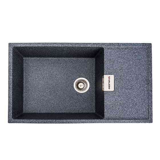 Гранітна мийка для кухні VALESO 8650 DIAMOND матова (графіт) Коломыя