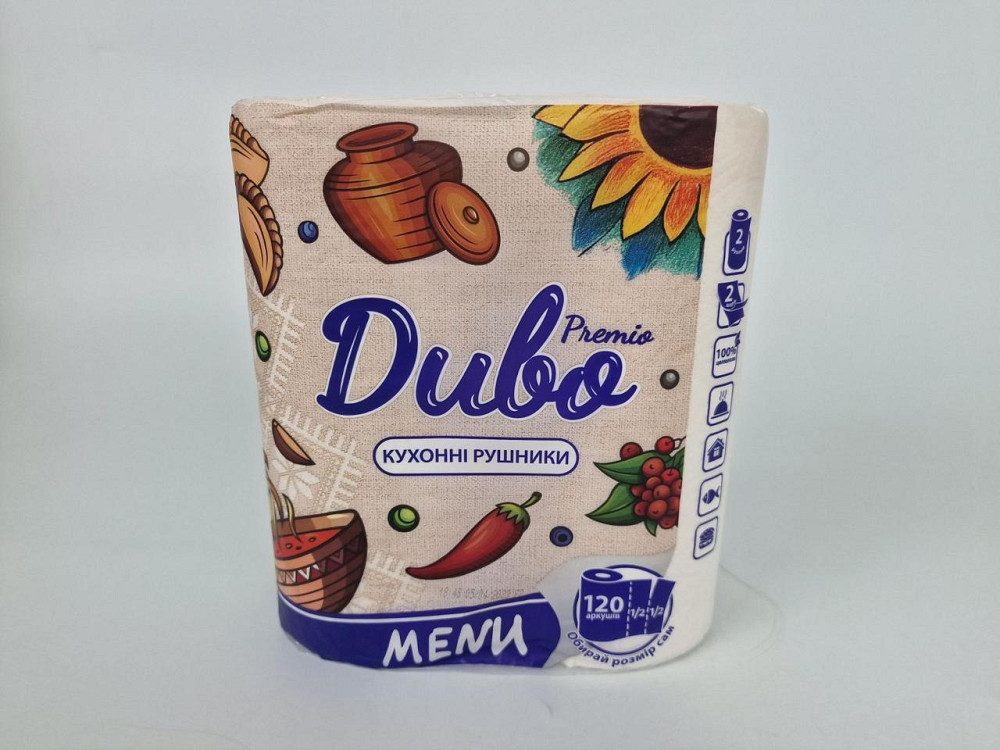Полотенца бумажные Диво PREMIO MENU 2 шт, двухслойные белые бумажные полотенца (1 пачка) Харьков - изображение 3