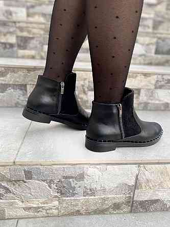 Жіночі черевики Odzi чорні натуральна шкіра висота 9см 36р.(2056) Коломыя