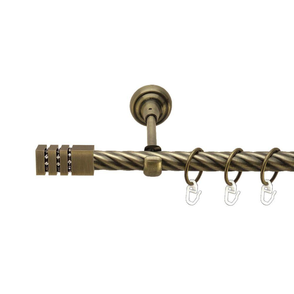 Карниз Orvit Ацтека металевий однорядний відкритий скручена труба кільце металеве Антик 19 мм 240 см Львов - изображение 1