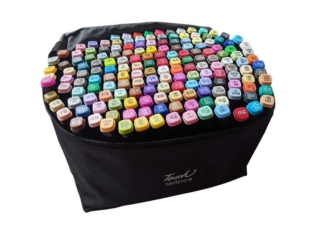 Большой набор скетч маркеров 168 цветов Touch Raven в черном чехле и Блокнот А4 для рисования в подарок! Каменец-Подольский - изображение 6