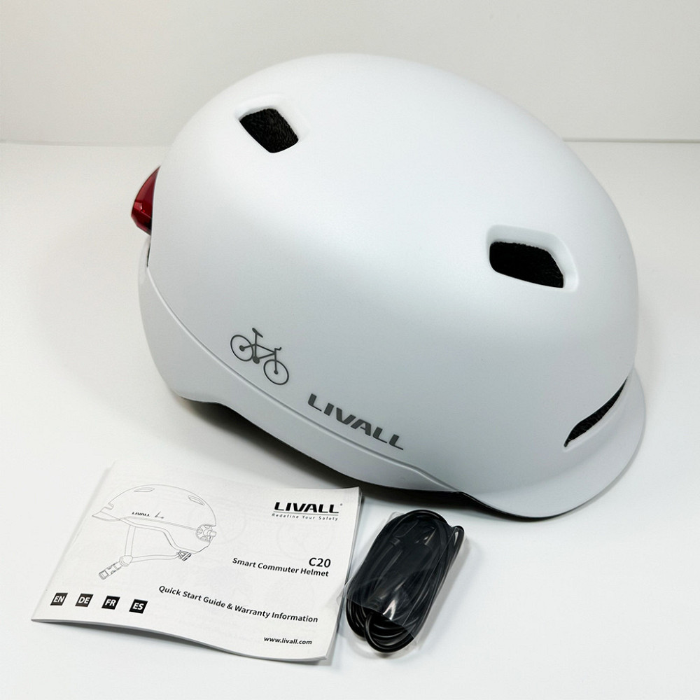 Захисний шолом Livall C20 (L) White (57-61см), сигнал стопів Київ - фото 8