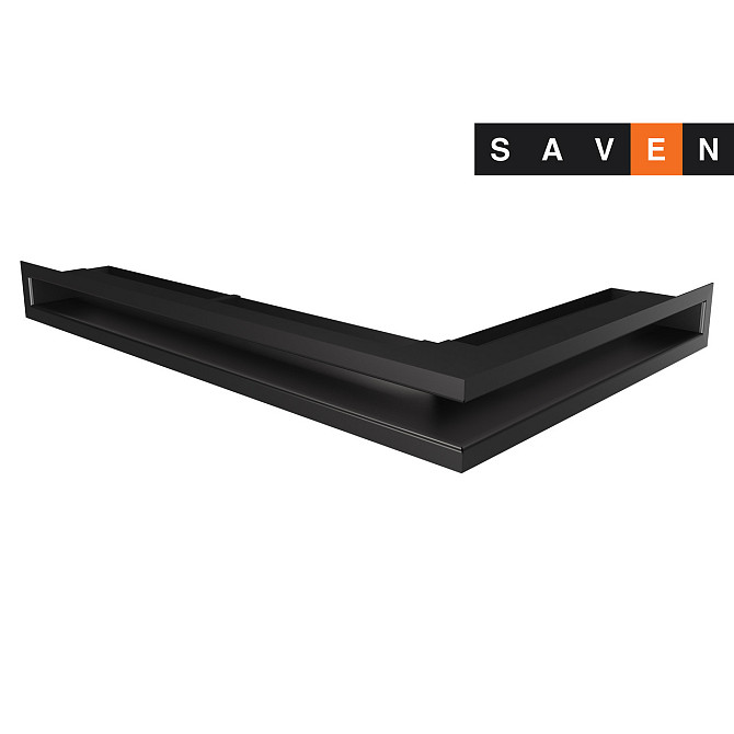 Вентиляційна решітка для каміна кутова ліва SAVEN Loft Angle 60х400х600 чорна Львів - фото 1
