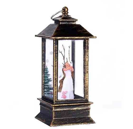 Новорічний LED ліхтар на батарейках без блискіток 