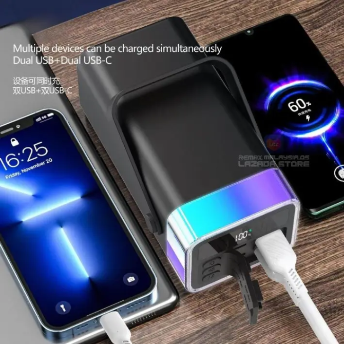 Універсальна зарядна батарея Power Bank Remax RPP-596 40000 mAh PD20W+QC22.5W з ліхтаремУніверсальна зарядна батарея Power Bank Re Вінниця - фото 6