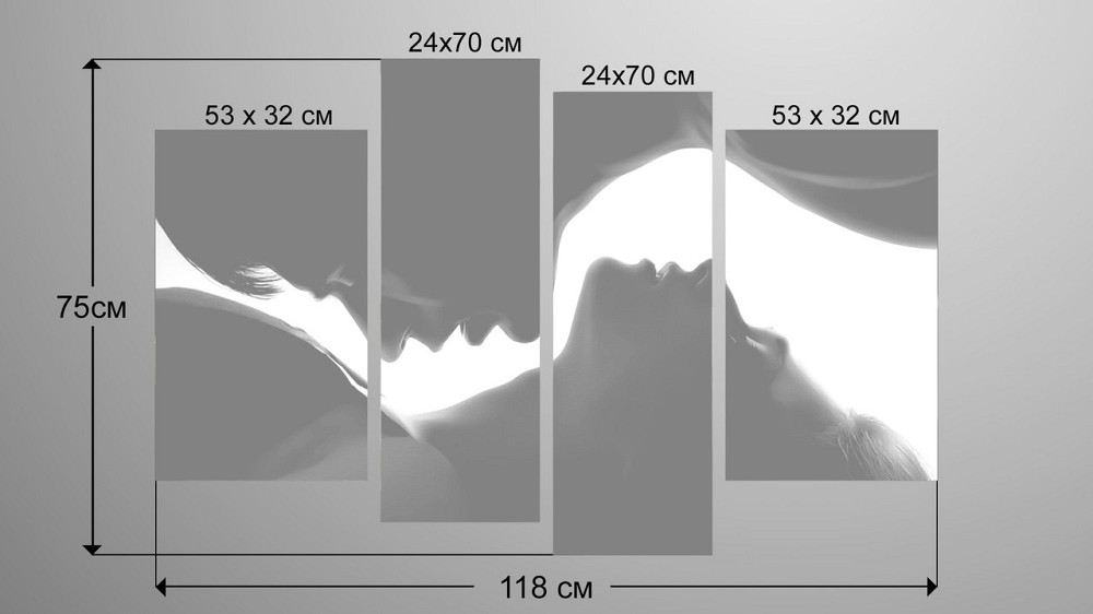 Модульна картина Поцілунок Любов Art-107_4 Київ - фото 3