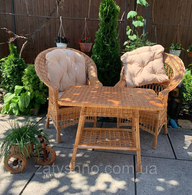 Меблі плетені, комплект з накидками Київ - фото 7