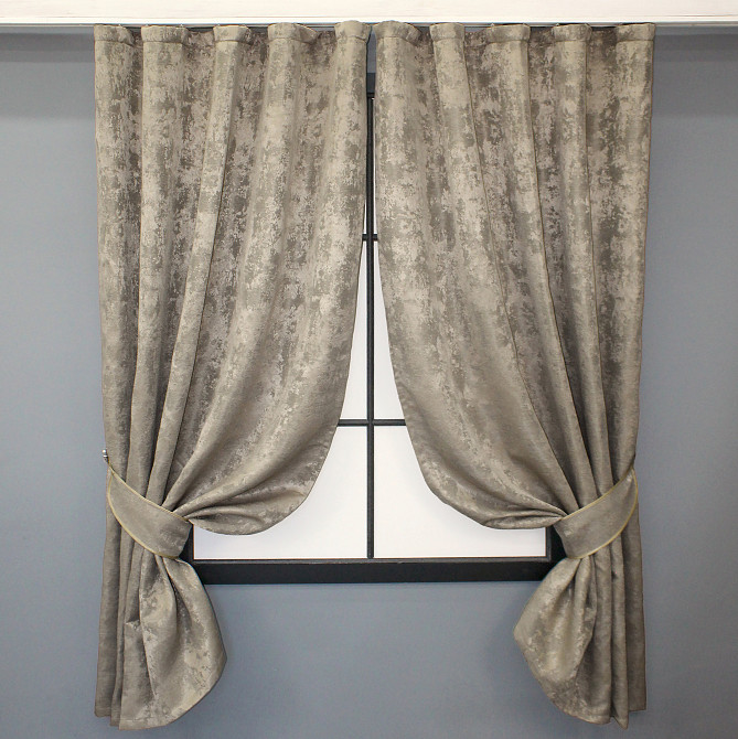 Комплект коротких штор VR-Textil Жаккард Sultan XO № 1683ш Капучино 130х170 см 2 шт (35-0328) Киев - изображение 9