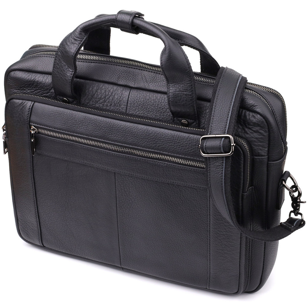 Портфель для чоловіків з натуральної шкіри Vintage 23042 Чорний Київ - фото 4